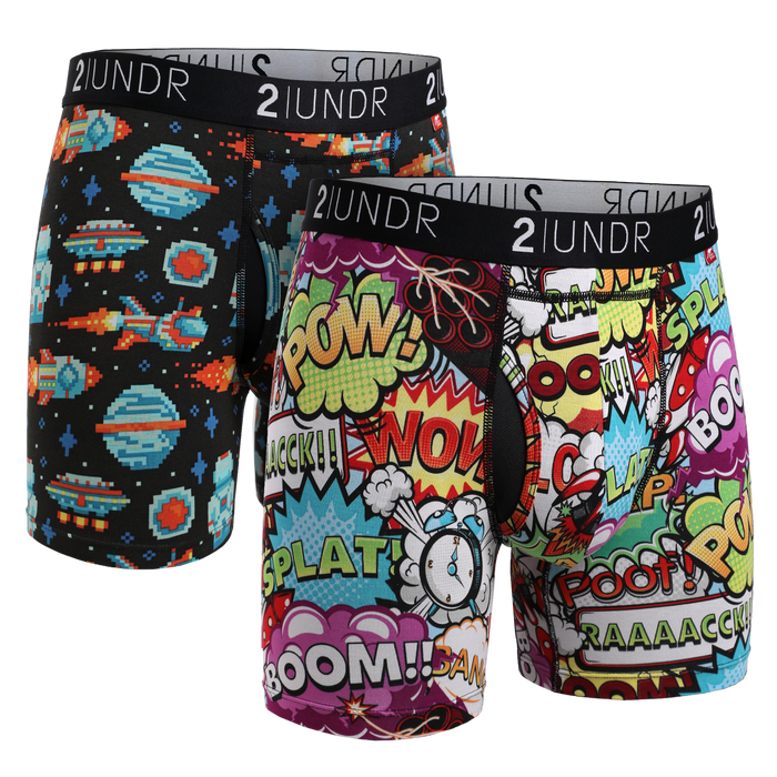 2UNDR 2 Pack - Swing Shift Boxer Brief - Galactica Boom Time