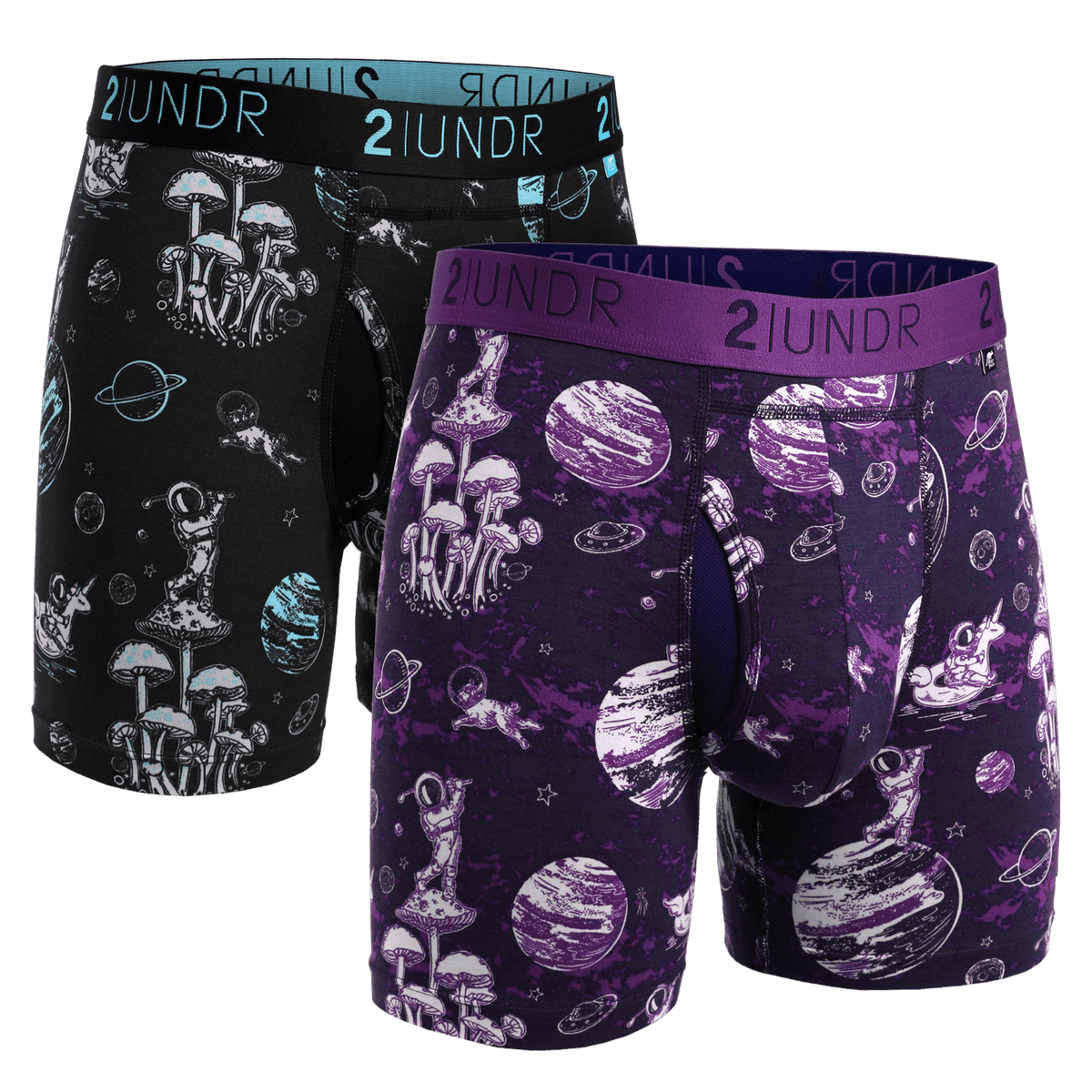 2UNDR 2 Pack - Swing Shift Boxer Brief - Space Golf Black/Navy