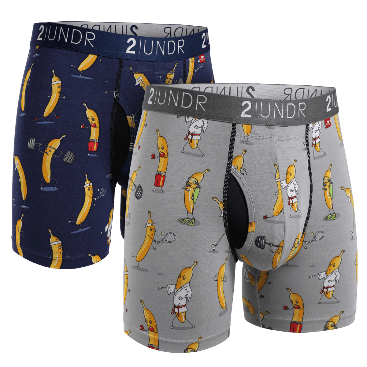 2UNDR 2 Pack - Swing Shift Boxer Brief - Banathlete Navy/Grey