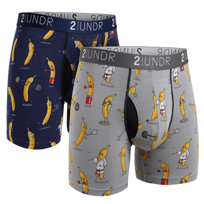 2UNDR 2 Pack - Swing Shift Boxer Brief - Banathlete Navy/Grey