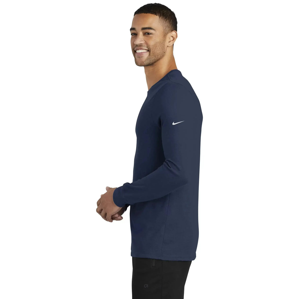 Custom Logo Nike Dri-FIT Cotton/Poly Long Sleeve Tee Shirt