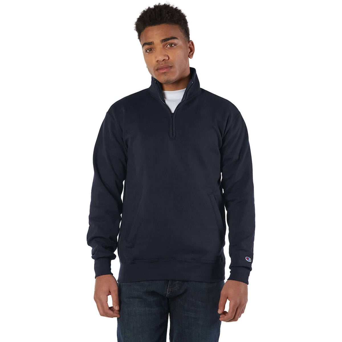 Custom Logo Champion Adult Powerblend® Quarter-Zip Pullover - Mens