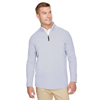 Custom Logo Devon & Jones CrownLux Performance™ Men's Clubhouse Micro-Stripe Quarter-Zip - Mens