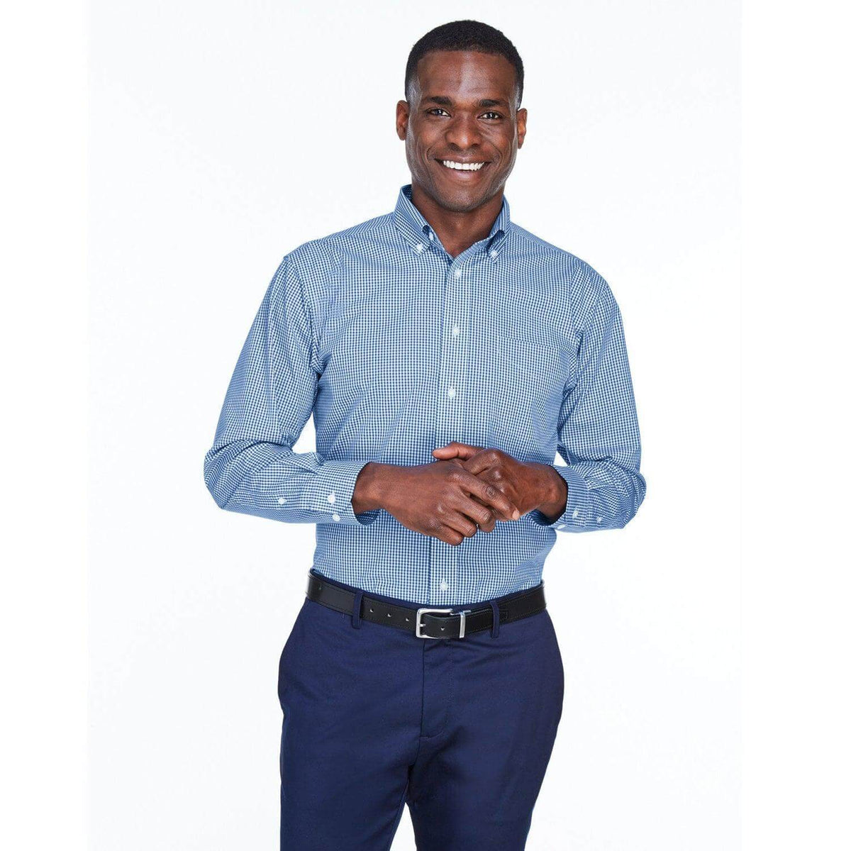 Custom Logo Devon & Jones Crown Woven Collection™ Gingham Check - Mens