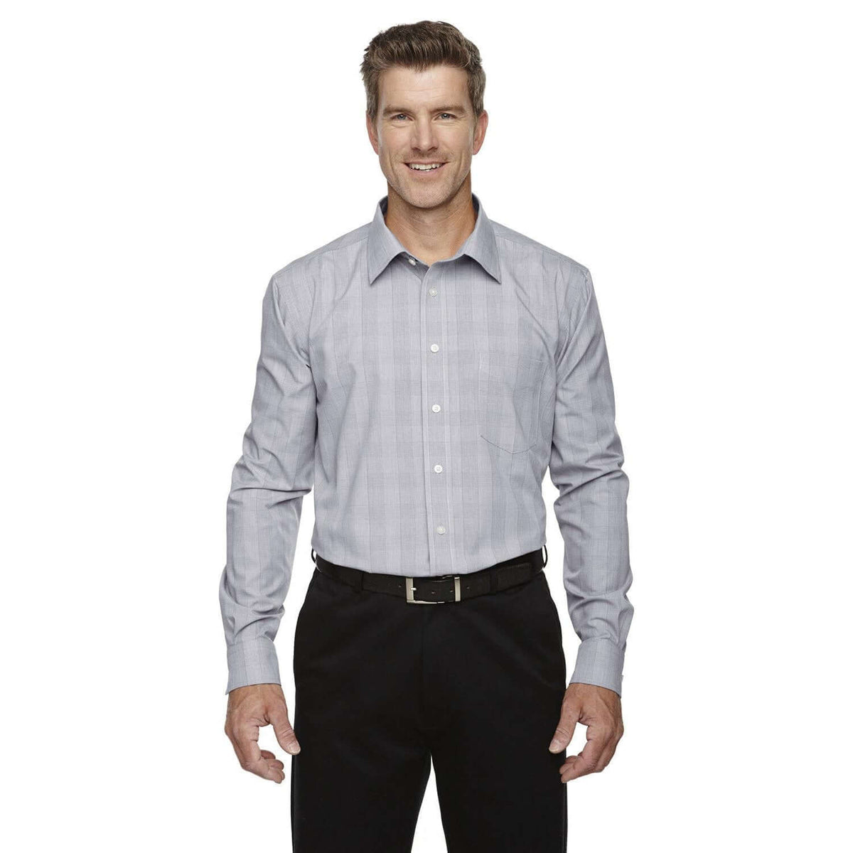 Custom Logo Devon & Jones Crown Woven Collection™ Glen Plaid - Mens