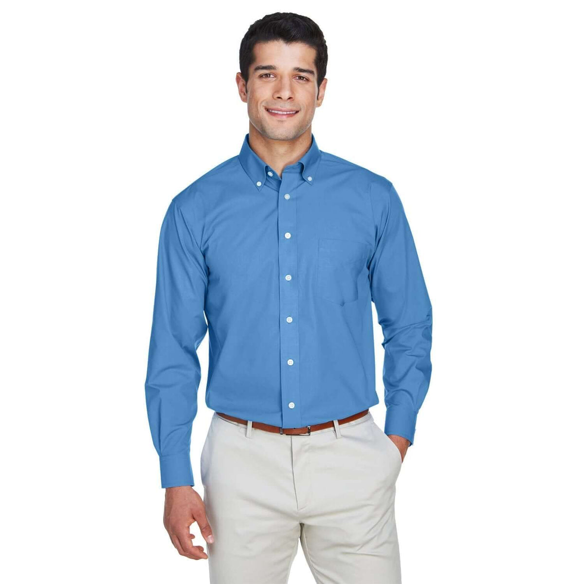 Custom Logo Devon & Jones Crown Woven Collection™ Solid Broadcloth - Mens