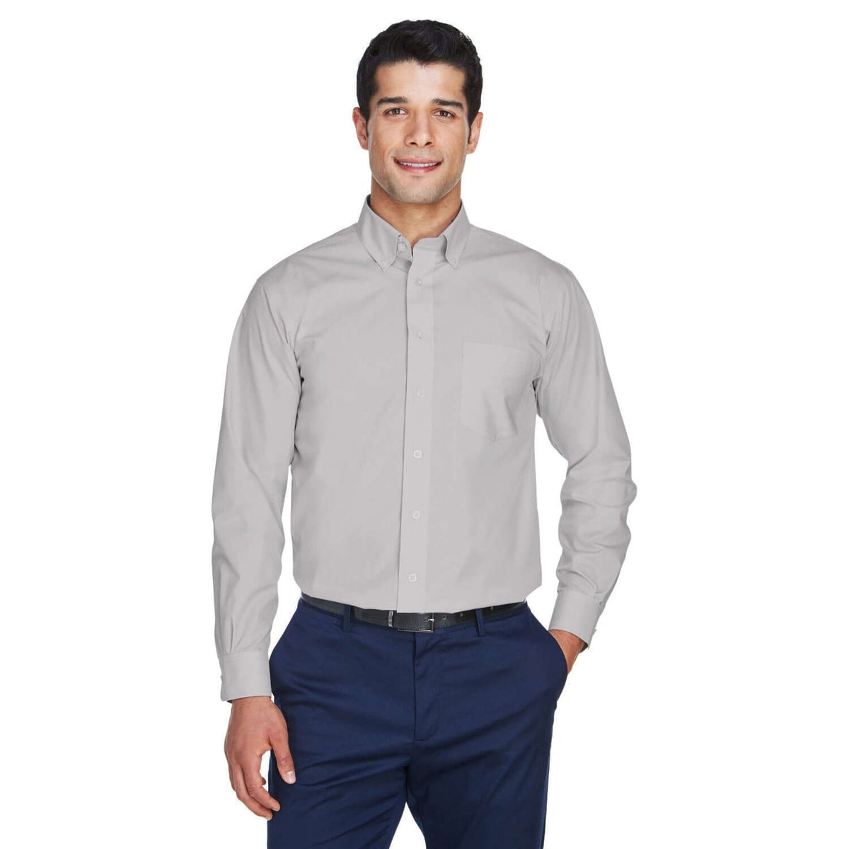 Custom Logo Devon & Jones Crown Woven Collection™ Solid Broadcloth - Mens