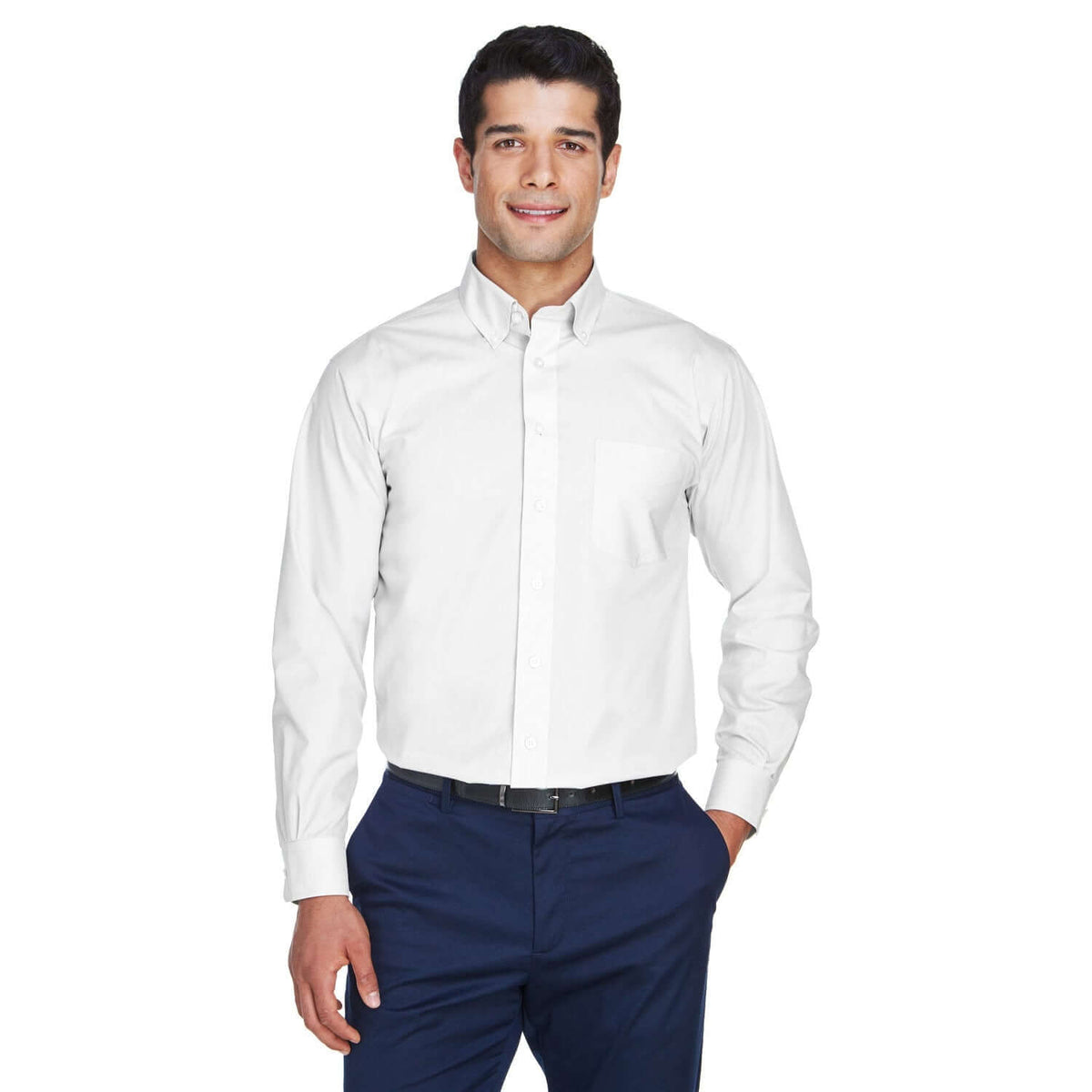 Custom Logo Devon & Jones Crown Woven Collection™ Solid Broadcloth - Mens