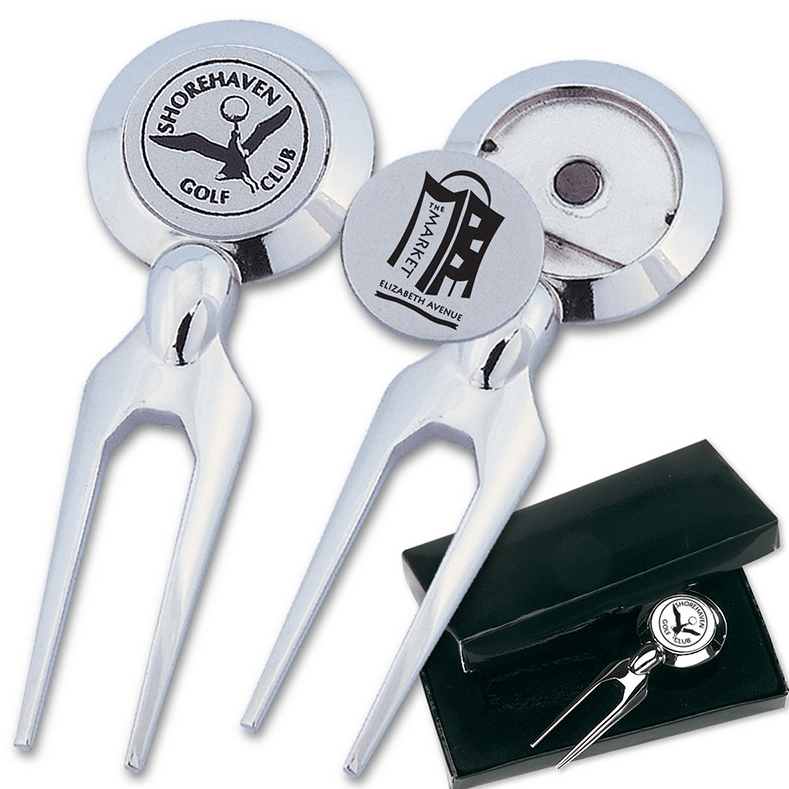 Custom Logo Nickel Plated Divot Tool with Marker, Canada