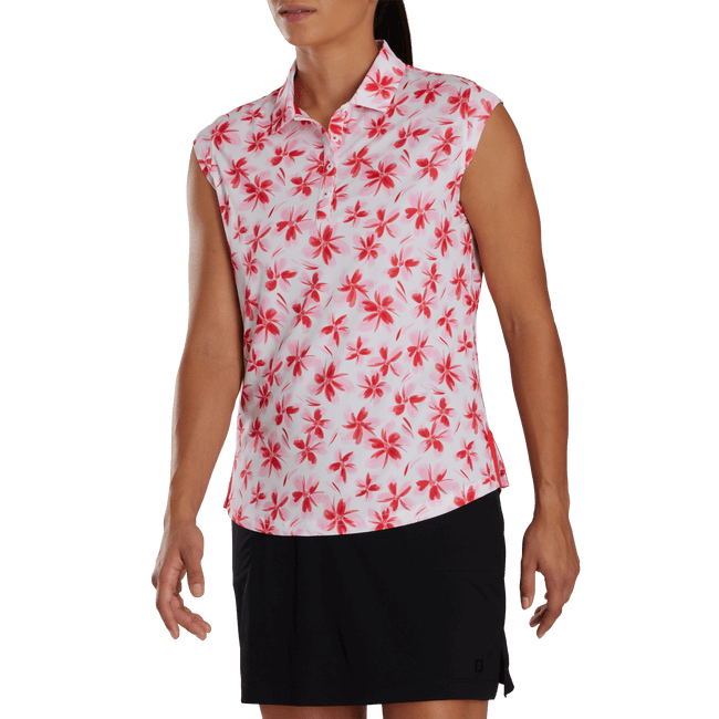 FootJoy Cap Sleeve Floral Golf Polo - Womens
