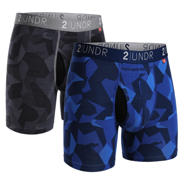 2UNDR 2 Pack - Swing Shift Boxer Brief Black Camo/Blue Camo