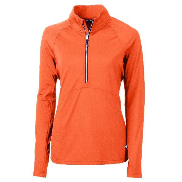 Custom Logo Cutter & Buck Adapt Eco Knit Stretch Womens Half Zip Pullover