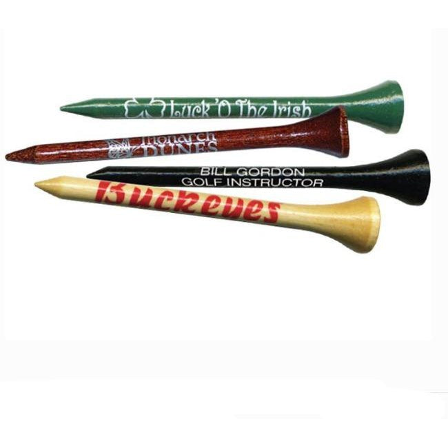 Custom Logo Golf Tees - Premium Wood 2 3/4" - Bags of 10