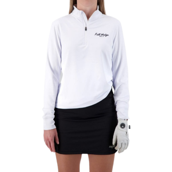 Full Wedge Golf - White Q-Zip - Womens