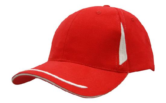 Custom Logo Headwear Canada Brushed Heavy Cotton with Crown Inserts, Peak Trim & Sandwich