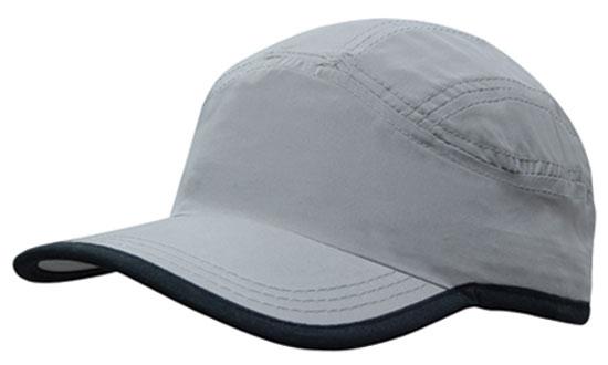 Custom Logo Headwear Canada Microfibre Sports Cap with Trim on Edge of Crown & Peak