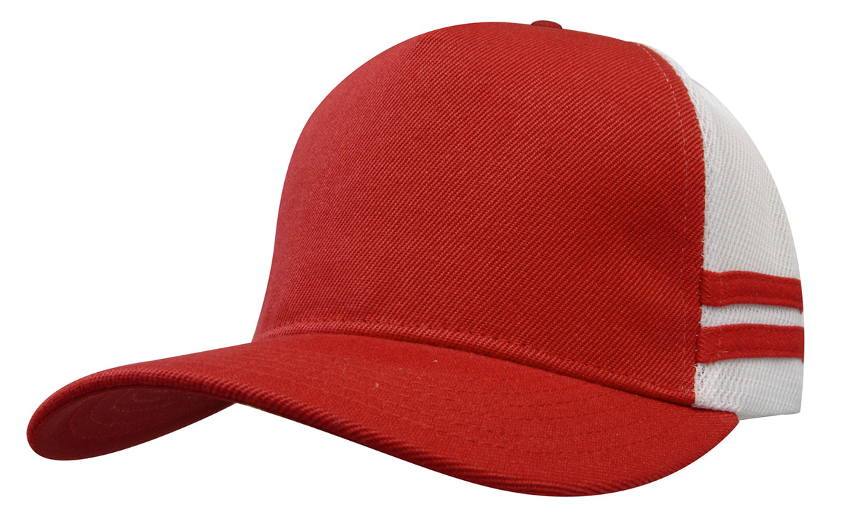 Custom Logo Headwear Canada American Premium Twill/Mesh Deep Fit Trucker with Stripes