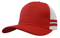 Custom Logo Headwear Canada American Premium Twill/Mesh Deep Fit Trucker with Stripes