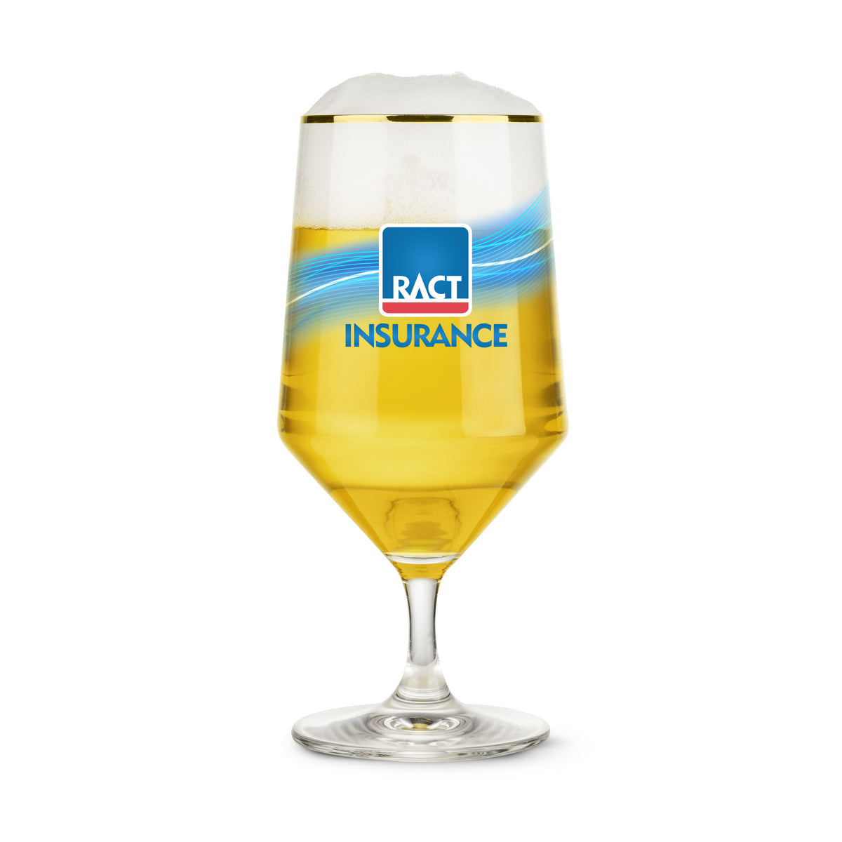 Custom Logo Tucson Gold Rim Beer Glass - VividPrint™
