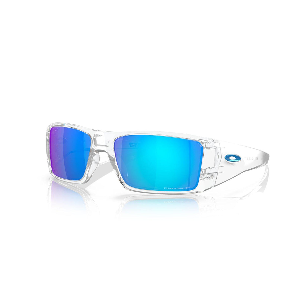 Oakley Heliostat Sunglasses - Clear/Prizm Sapphire Polarized
