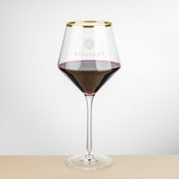 Custom Logo Tucson Gold Rim Burgundy Wine -  Deep Etch