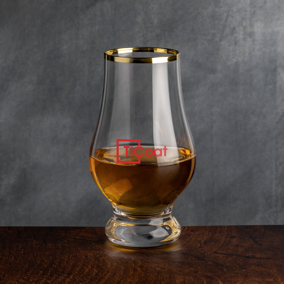 Custom Logo Lismore Gold Rim Whiskey Taster - Imprinted