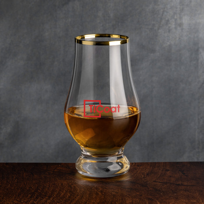 Custom Logo Lismore Gold Rim Whiskey Taster - Imprinted
