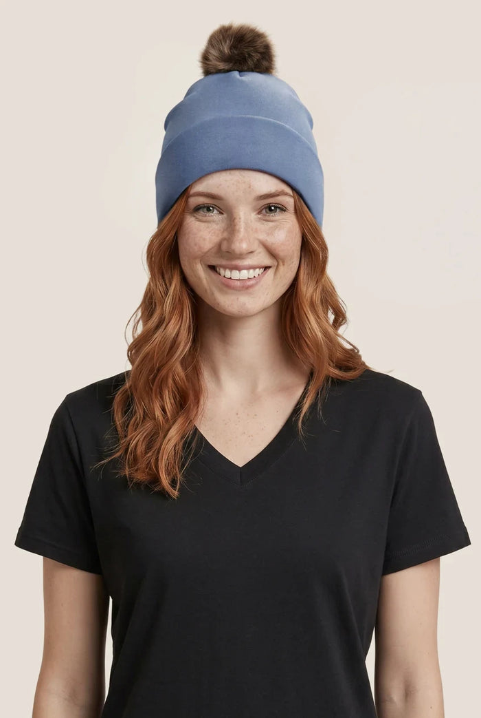 Custom Logo Ethica Pom Pom Beanie