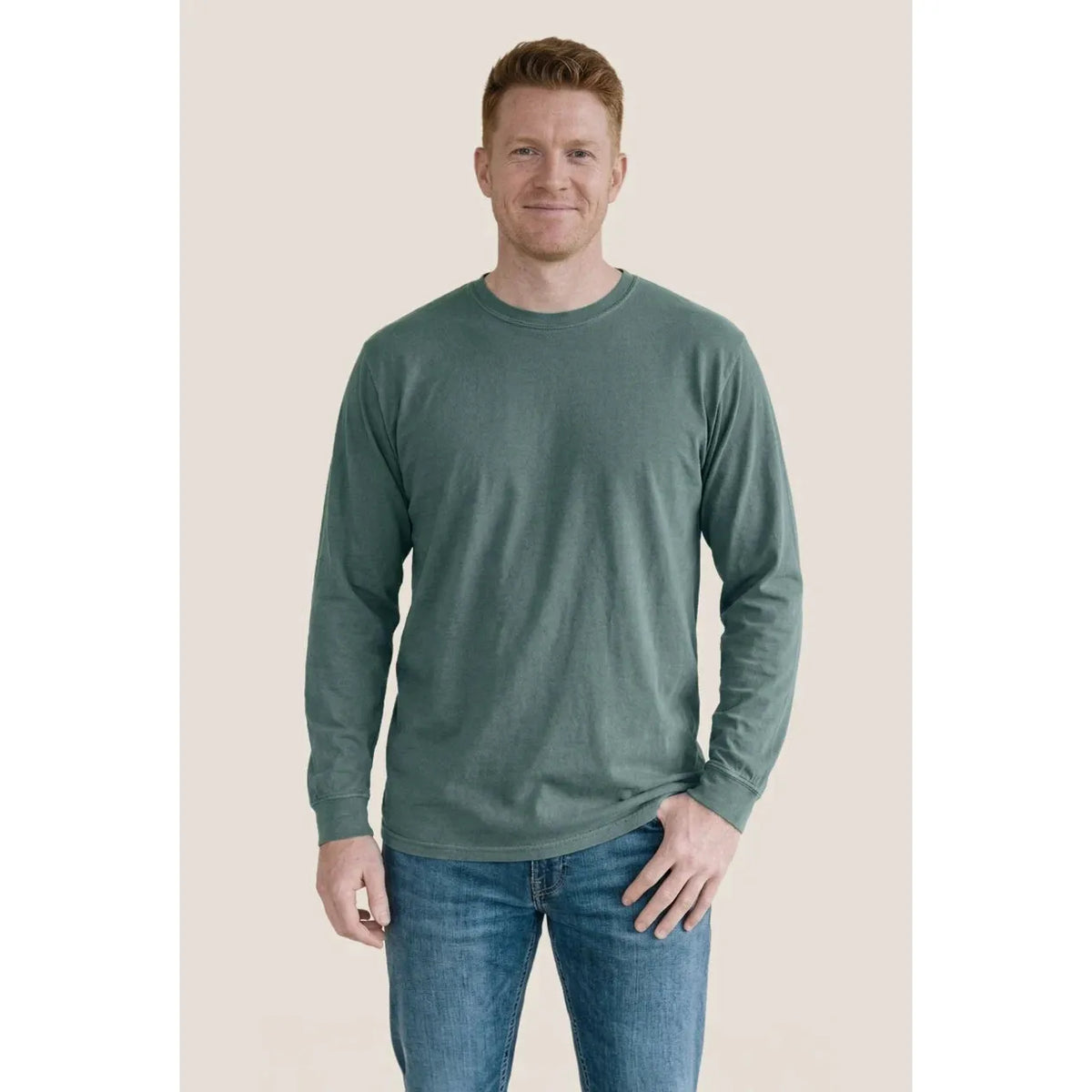 Custom Logo Initial Vintage Washed Long Sleeve T-shirt