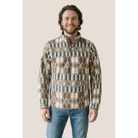 Custom Logo Initial Patterned ¼ Button-down Sweater