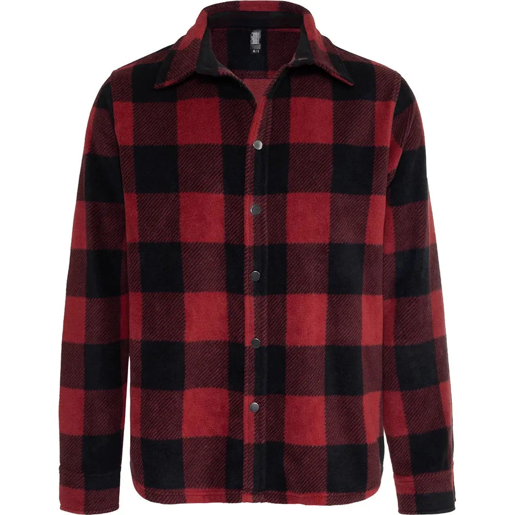 Custom Logo Initial Checkered Button-down Overshirt