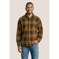 Custom Logo Initial Checkered Button-down Overshirt