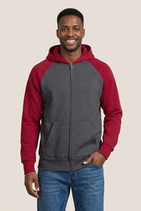 Custom Logo Ethica Raglan Hooded Full zip Sweatshirt
