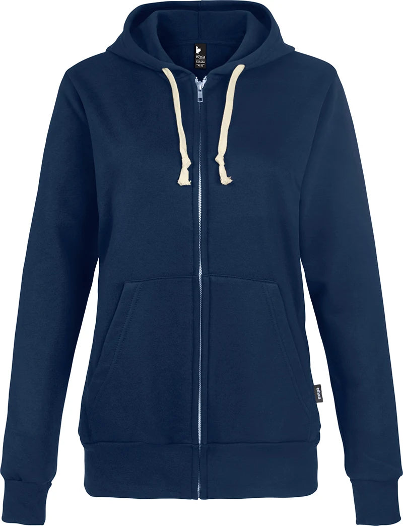 Custom Logo Ethica Hooded Full Zip Sweatshirt - Women