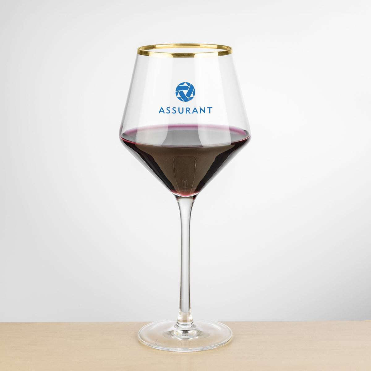 Custom Logo Tucson Gold Rim Burgundy Wine - Imprinted