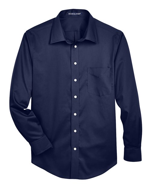 Devon & Jones Men's Crown Collection® Solid Stretch Twill Woven Dress Shirt
