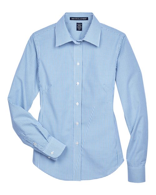 Devon & Jones Women' Crown Collection® Gingham Check Woven Dress Shirt
