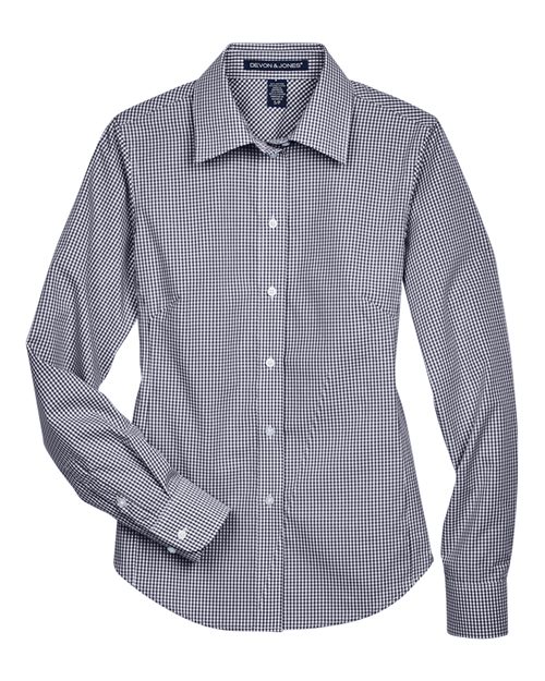 Devon & Jones Women' Crown Collection® Gingham Check Woven Dress Shirt
