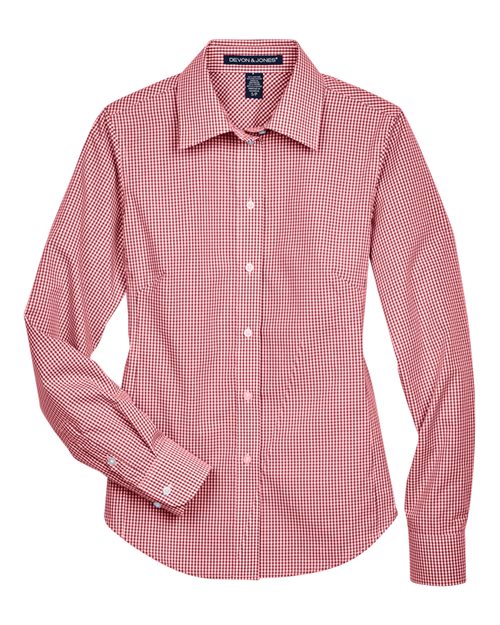 Devon & Jones Women' Crown Collection® Gingham Check Woven Dress Shirt