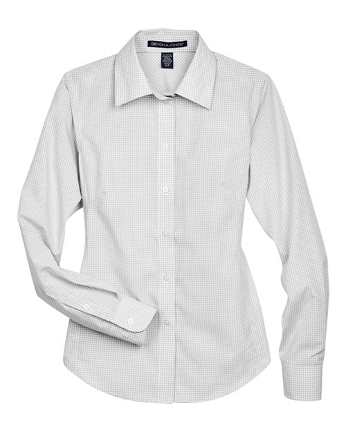Devon & Jones Women' Crown Collection® Gingham Check Woven Dress Shirt