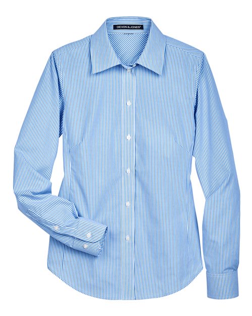 Devon & Jones Women' Crown Collection® Banker Stripe Woven Dress Shirt