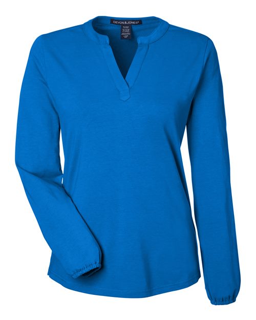 Devon & Jones Women's Raleigh Half-Placket Knit Top