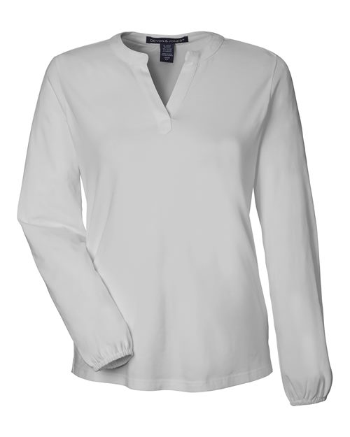 Devon & Jones Women's Raleigh Half-Placket Knit Top