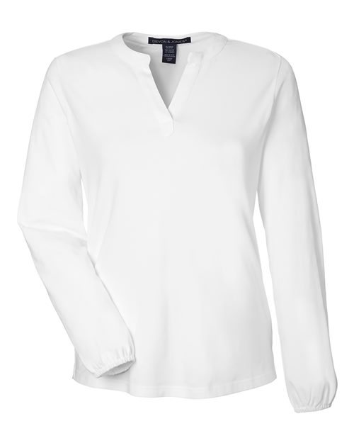 Devon & Jones Women's Raleigh Half-Placket Knit Top