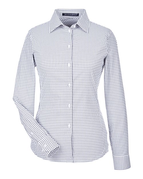 Devon & Jones Women's CrownLux Performance® Micro Windowpane Woven Dress Shirt