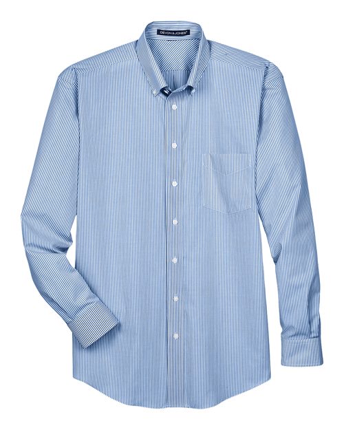 Devon & Jones Men' Crown Collection® Banker Stripe Woven Dress Shirt