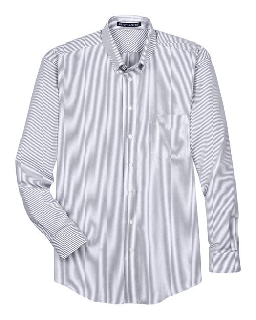 Devon & Jones Men' Crown Collection® Banker Stripe Woven Dress Shirt