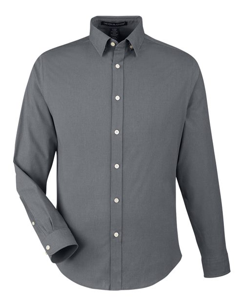 Devon & Jones Men' CrownLux Performance® Spencer Poplin Dress Shirt