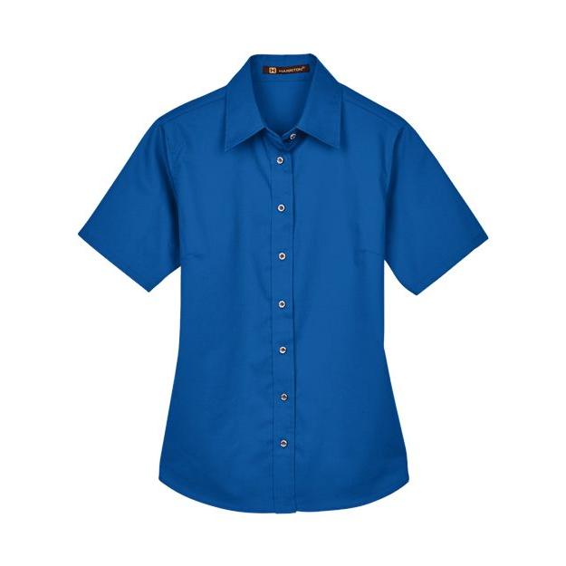 Women's Easy Blend™ Short Sleeve Twill Dress Shirt with Stain-Release