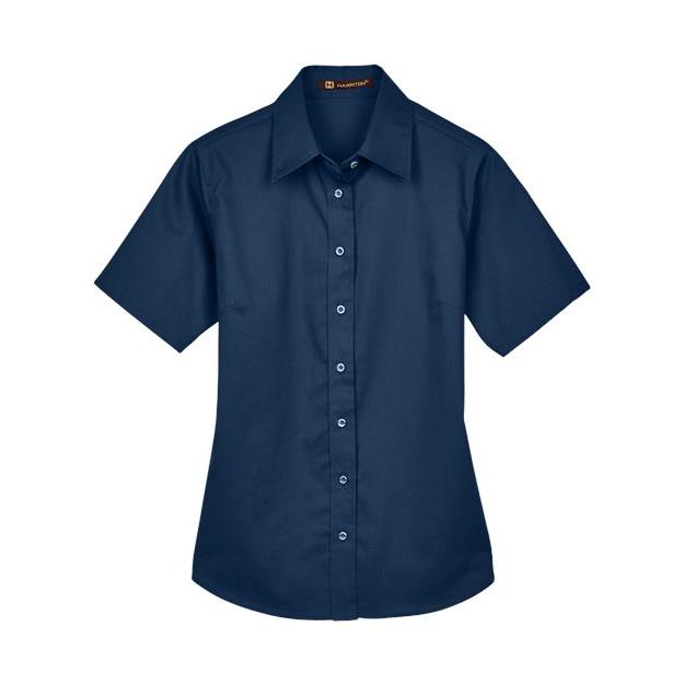 Women's Easy Blend™ Short Sleeve Twill Dress Shirt with Stain-Release